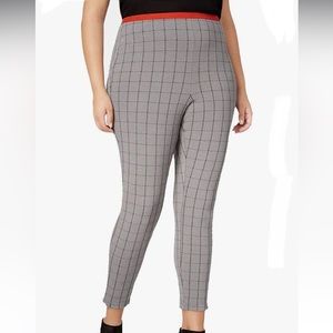 Hue Women’s Grey Grid Checkered Leggings 2X